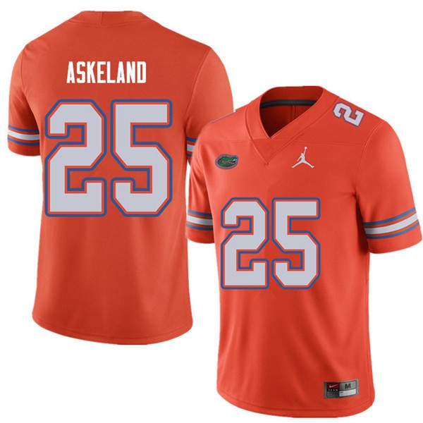Jordan Brand Men #25 Erik Askeland Florida Gators College Football Jerseys Orange